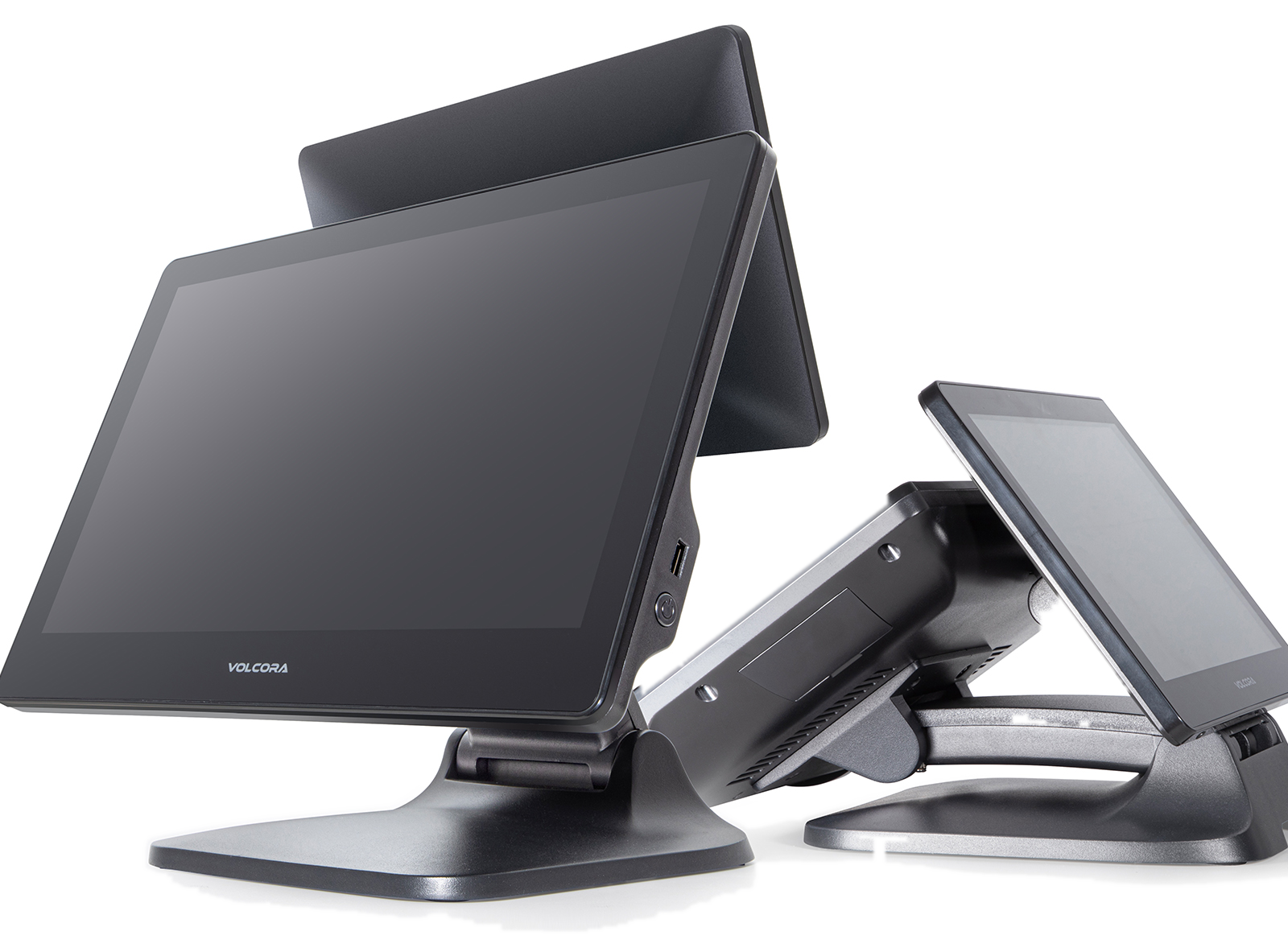 Volcora POS Terminal Fold dual-screen adjustable register