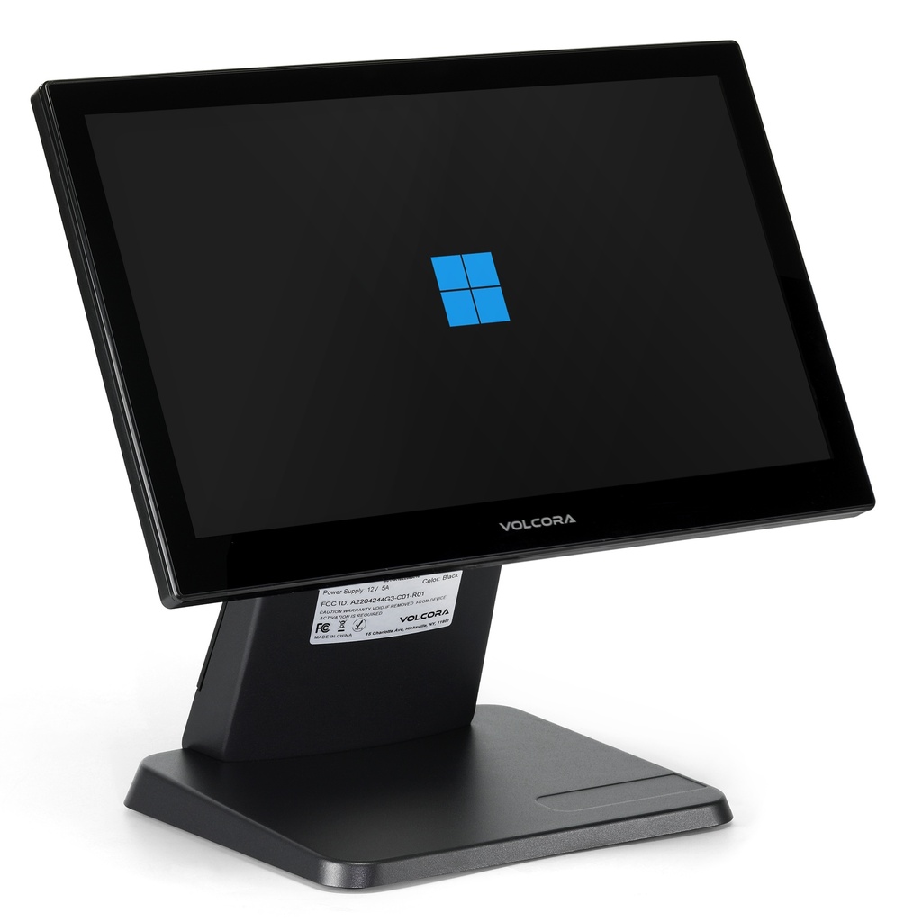 [530022-OC] Volcora POS Terminal Standard Base 15.6" - Intel Core i5 Processor - Windows 11 Professional - Wide Touchscreen Point-Of-Sale (Black / Single 15.6" Touch Screen / Intel Core i5 + 4G RAM + 128G Disk)